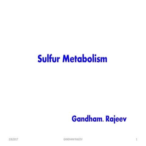 METABOLISM OF SULFUR, IODINE, MANGANESE,FLUORINE & SELENIUM