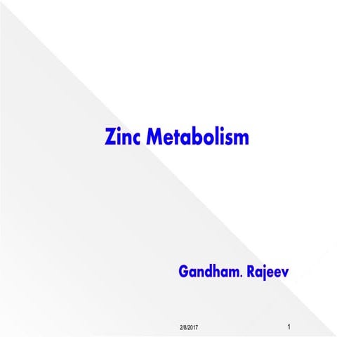 METABOLISM OF ZINC, MAGNESIUM & ELECTROLYTES