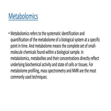 Metabolomics