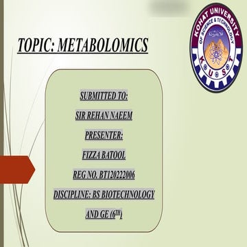 METABOLOMICS..PRESENTATION...Small substances
