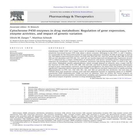 Metabolsimo cyp 450 2013
