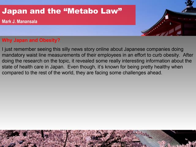 Japan and the "Metabo Law"