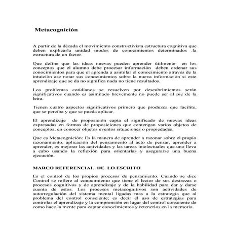 Metacognición milena