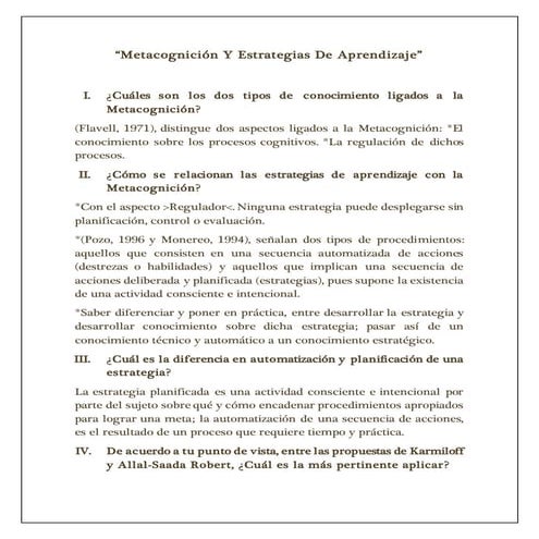 Metacognicion y estrategias de aprendizaje | PPTX
