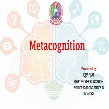 metacognition- and its implementation in pedagogy