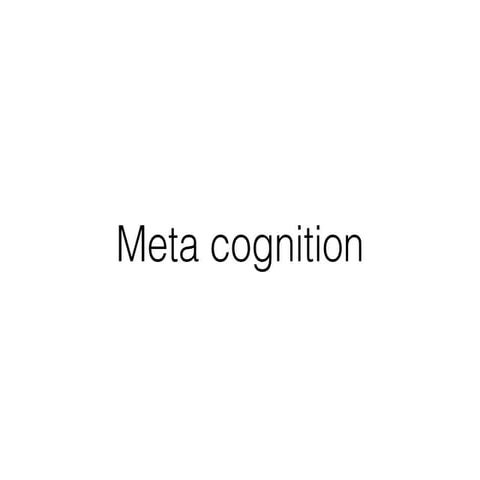 Meta cognition for essay writing