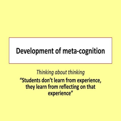 Metacognition kda