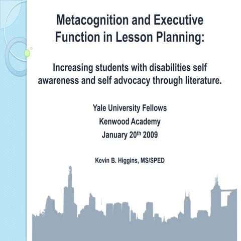 Metacognition and Lesson Planning | PPSX