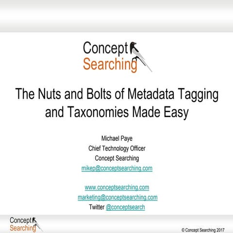 The Nuts and Bolts of Metadata Tagging and Taxonomies Made Easy Webinar