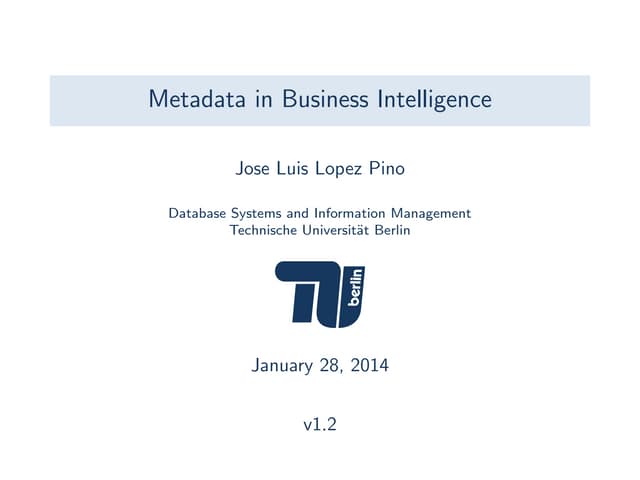 Metadata in Business Intelligence