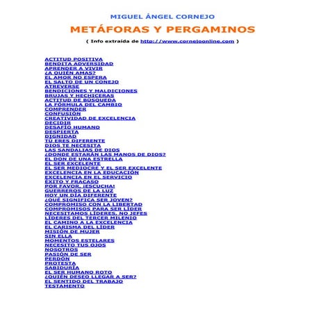Metaforas y pergaminos miguel angel cornejo