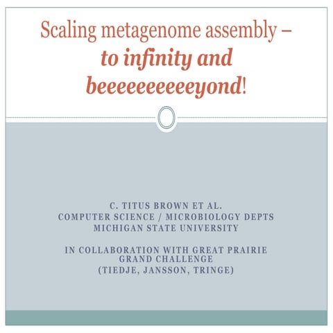 Scaling metagenome assembly