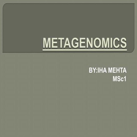 Metagenomics by microbiology dept. panjab university2018copy