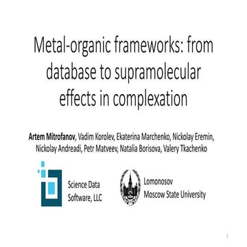 Metal-organic frameworks: from database to supramolecular effects in complexa...