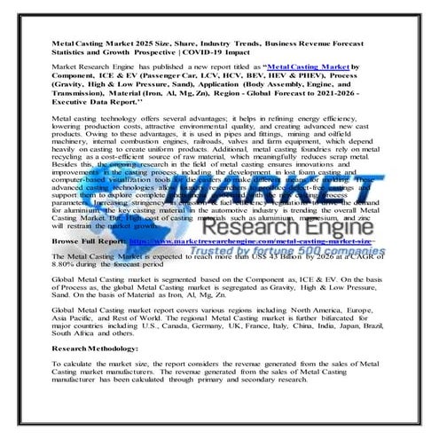 Metal casting market