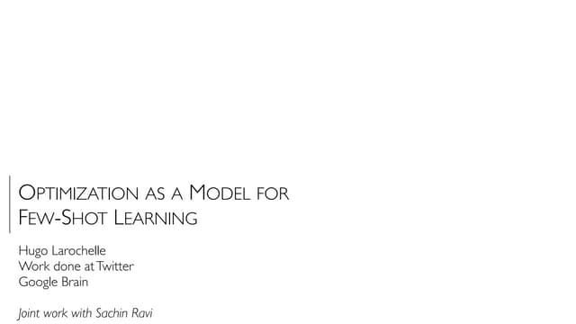  OPTIMIZATION AS A MODEL FOR FEW-SHOT LEARNING