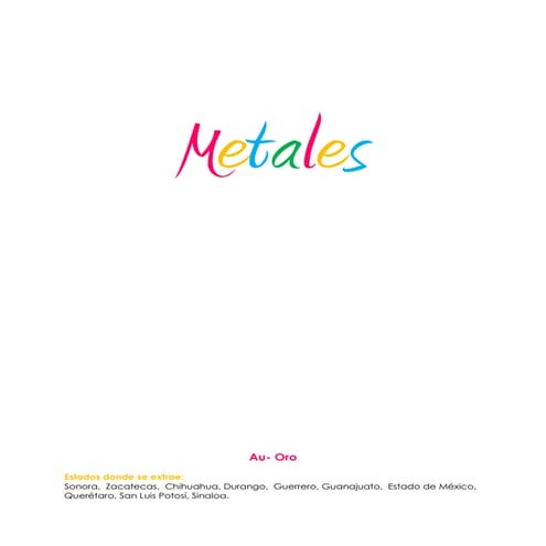 Metales y No metales que se producen en Mexico