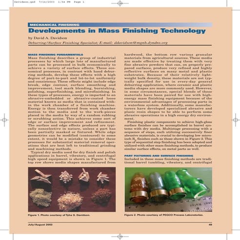 Metal finishing deveopments article