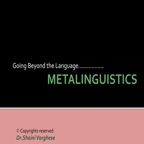 Metalinguistics
