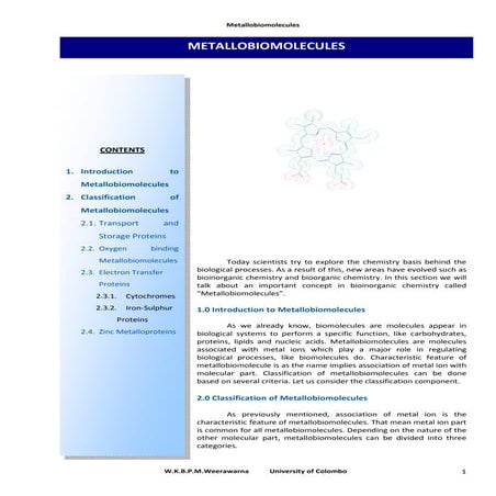 Metallobiomolecules