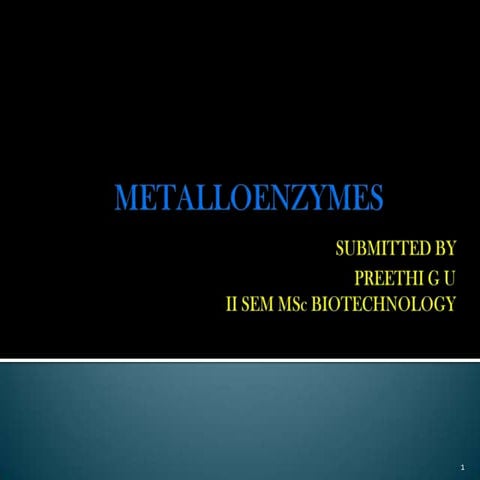 Metalloenzymes preethi
