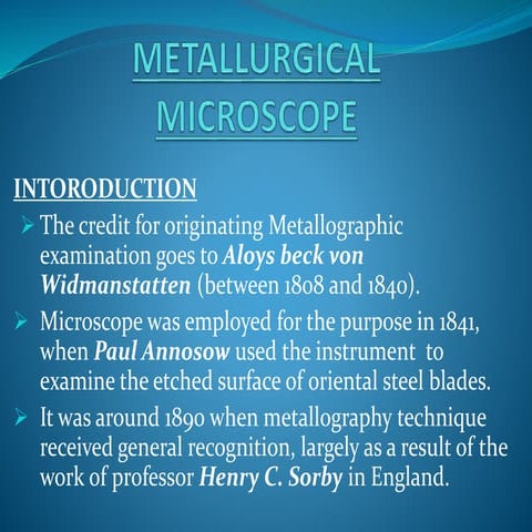 Metallurgical microscope / OPTICAL (METALLOGRAHY)