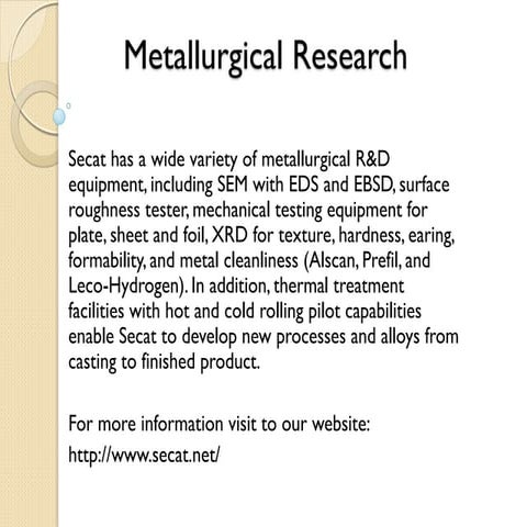 Metallurgical Research Pdf