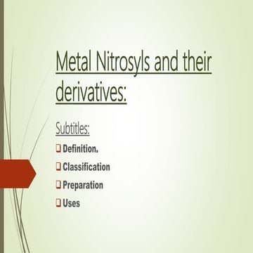 Metal nitrosyls and their derivatives