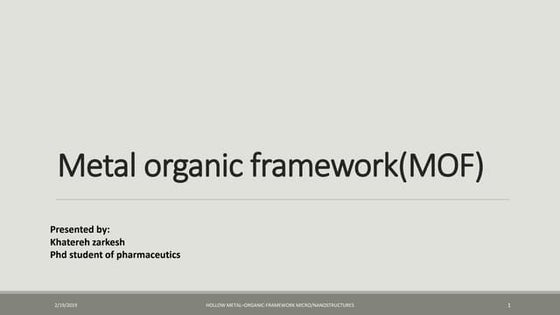 MOF, metal organic frameworks | PPT