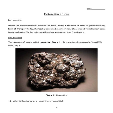 Extraction Of Iron | PPTX