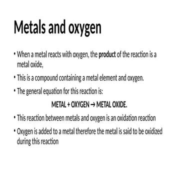 Reactivity of metals with oxygen, rusting.pptx