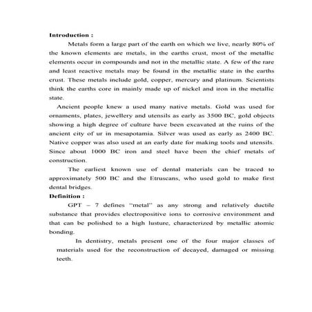 Metals in prosthodontics/dental crown &bridge course by Indian dental academy