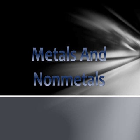 Metals & non metals
