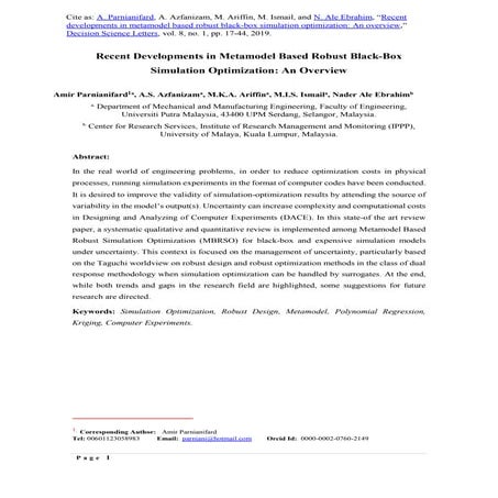 Recent developments in metamodel based robust black-box simulation optimizati...