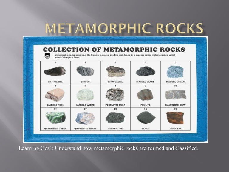 Metamorphic rocks process of formation 2014