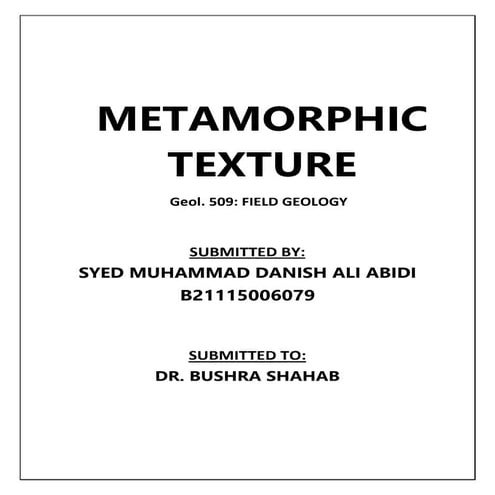 Metamorphic Texture | Geol. 509: FIELD GEOLOGY
