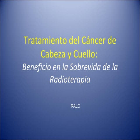 Radioterapia en cáncer de cabeza y cuello