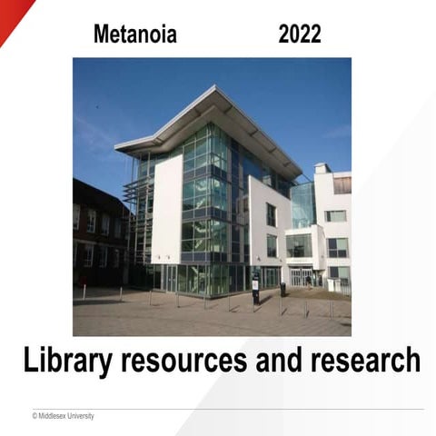 Metanoia: Library Resources and Research (2002)