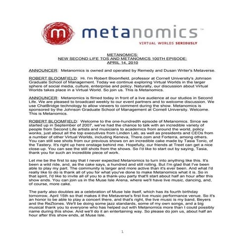 Metanomics transcript april 14 2010