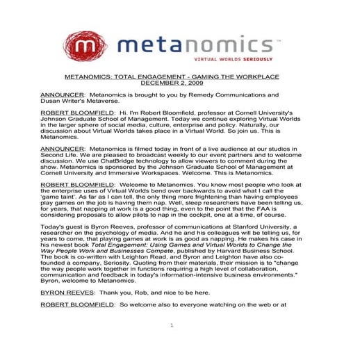 Metanomics Transcript Dec 2