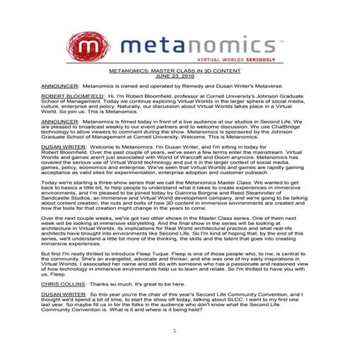 Metanomics transcript june 23 2010