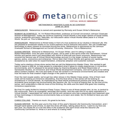 Metanomics transcript june 23 2010