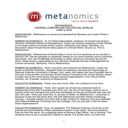 Metanomics transcript june 9 2010