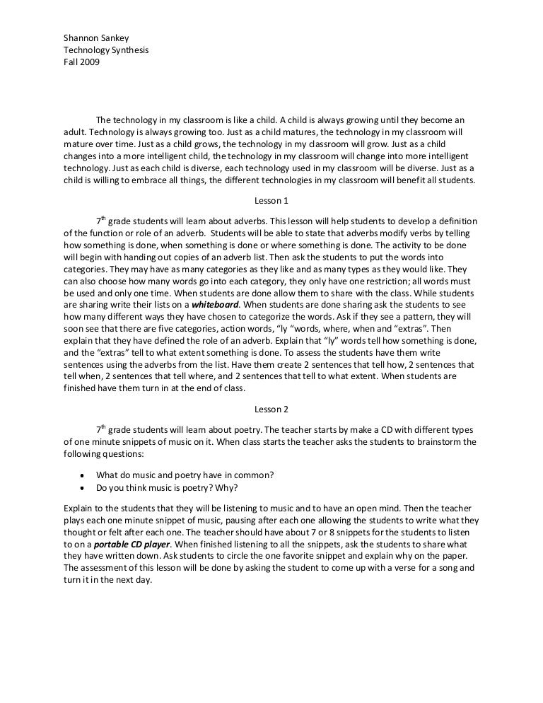 A talk to teachers synthesis image