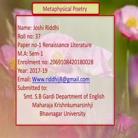 Metaphysical poetry