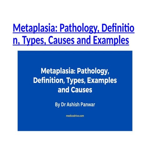 Metaplasia Pathology, Definition, Types, Causes and Examples