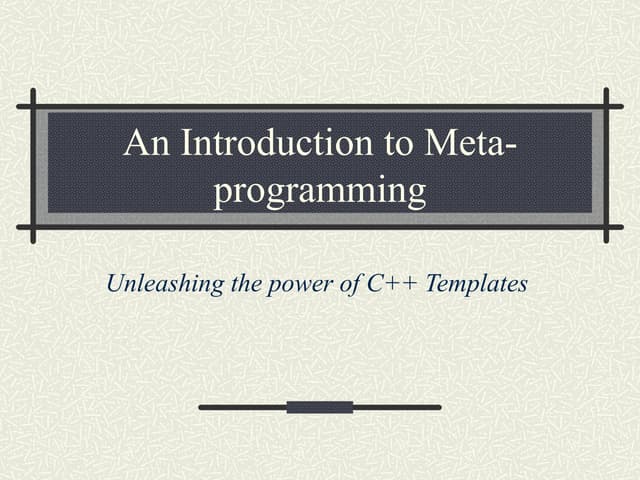 Metaprogramming