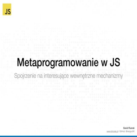 Metaprogramowanie w JS | PDF