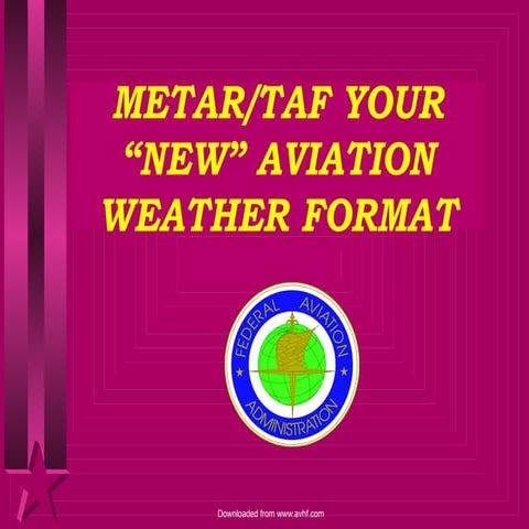 METAR/TAF YOUR “NEW” AVIATION WEATHER FORMAT
