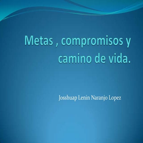 Metas , compromisos y camino de vida | PPTX
